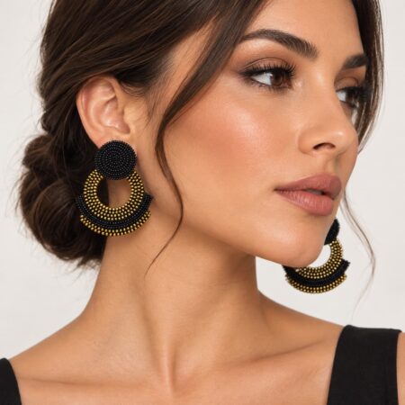 UFO Earrings Black/Gold